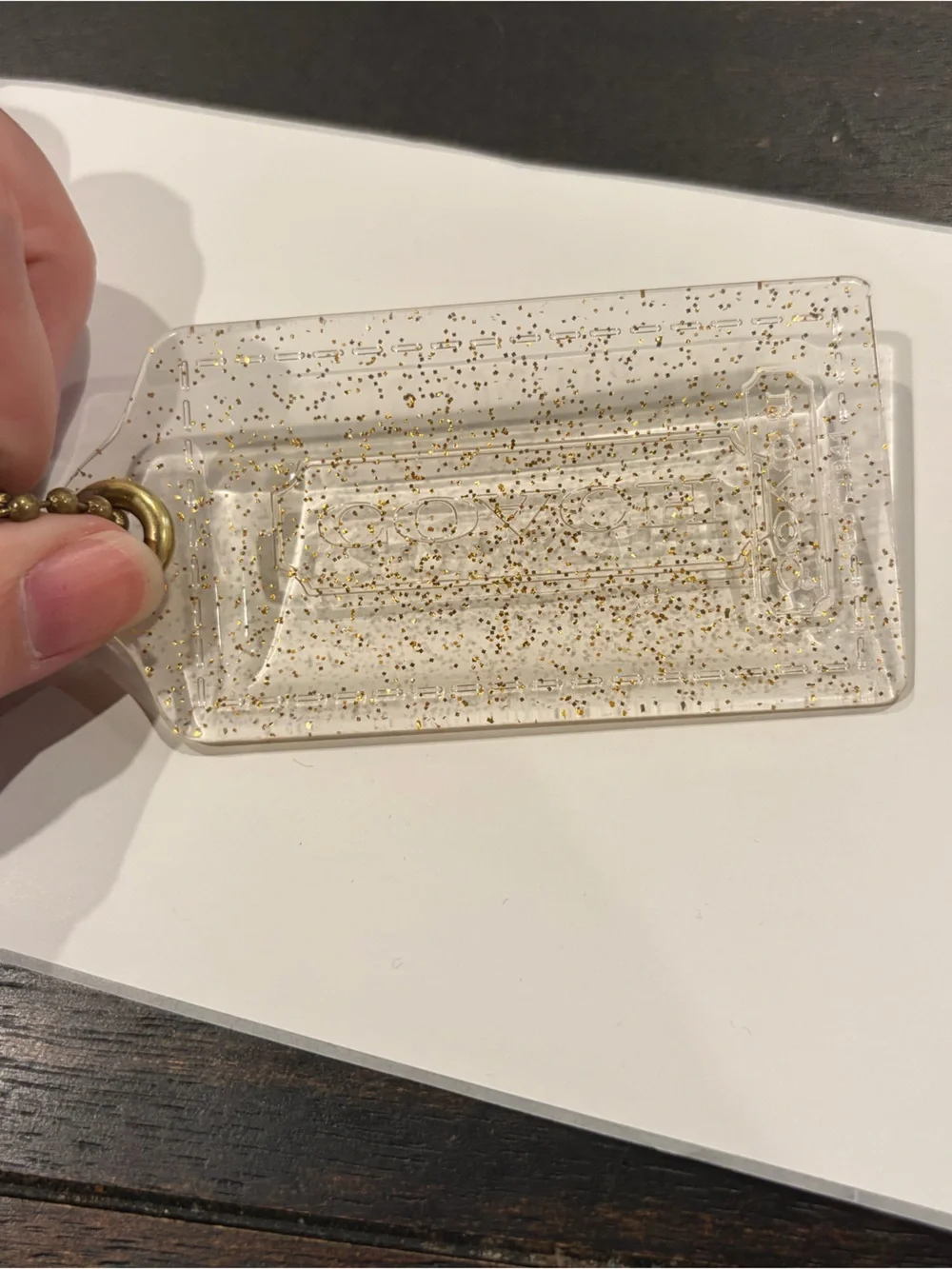 Coach Poppy Gold Glitter Hangtag